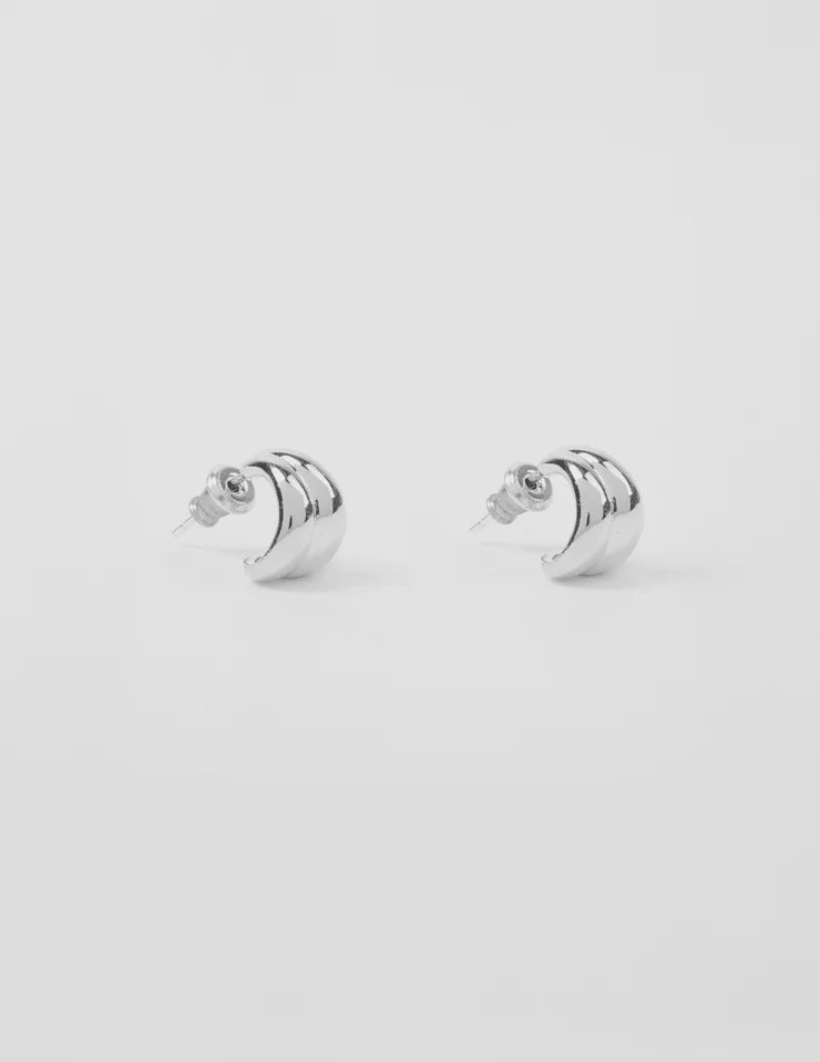 Earring Silver Hoop Double Bars