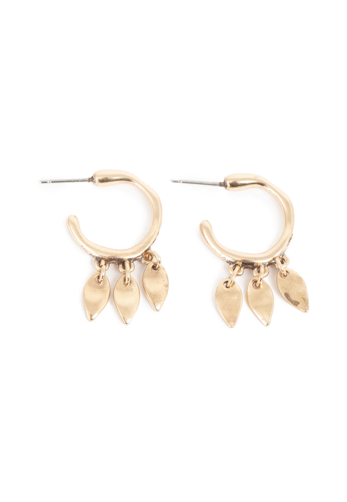 1018-1188 Earrings with Leaves -  Gold
