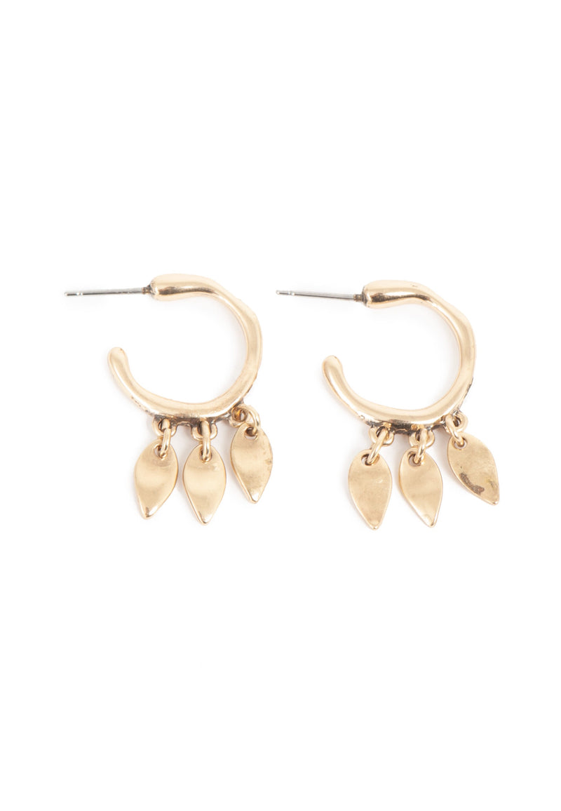 1018-1188 Earrings with Leaves -  Gold