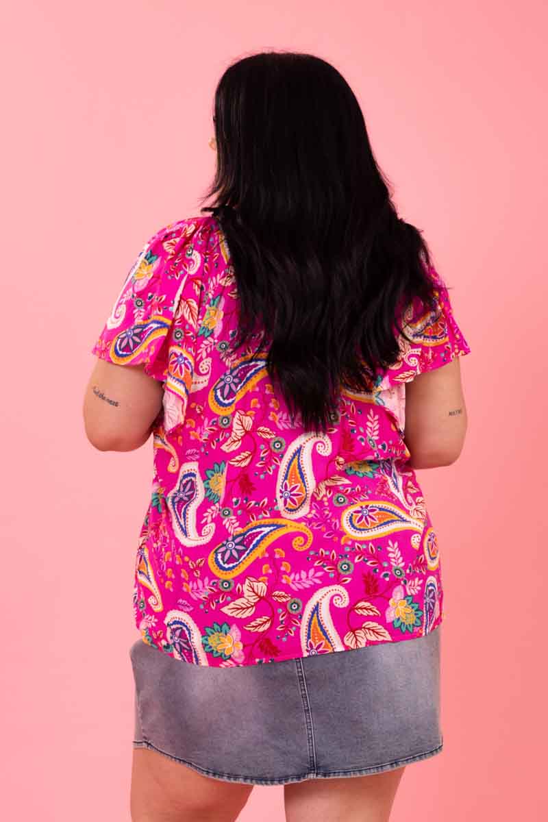 Eden Top - Pink Paisley