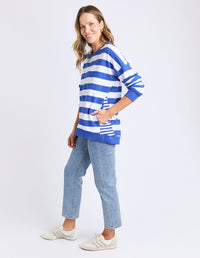 Mill Crew - French Blue & White Stripe