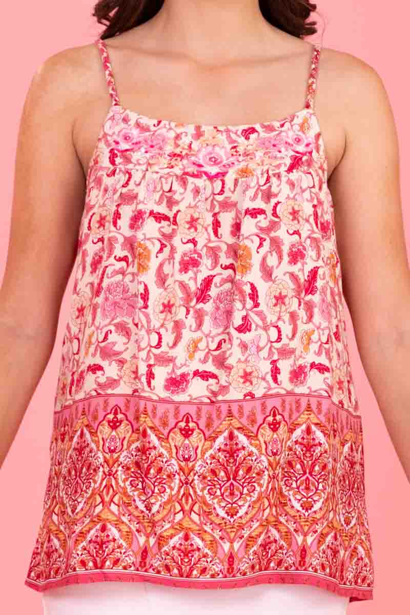 Elisie Singlet - Pink Boho