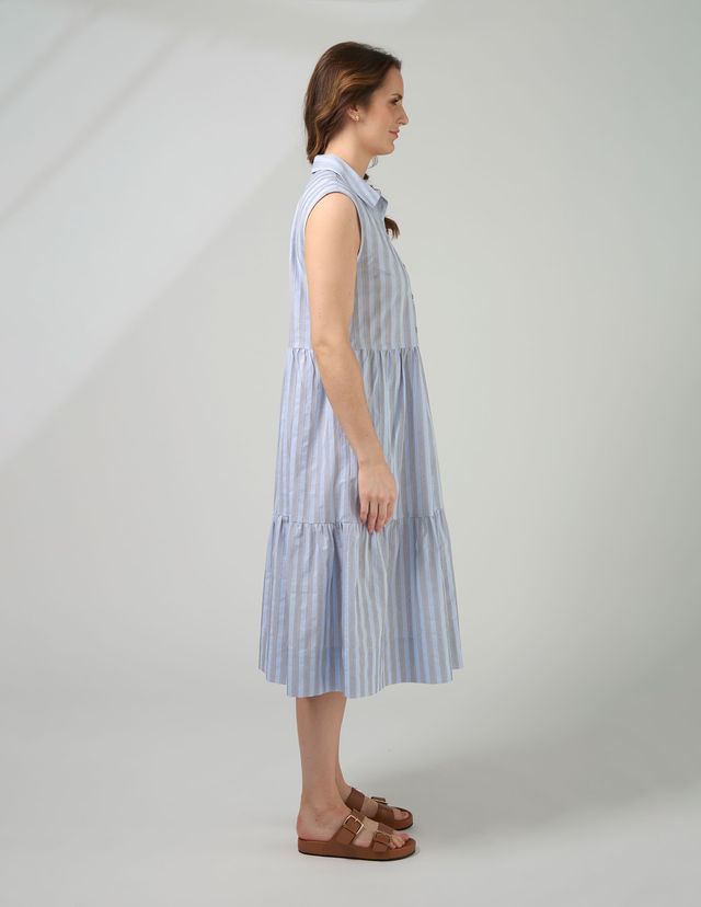 Ellie Dress - Sand Stripe