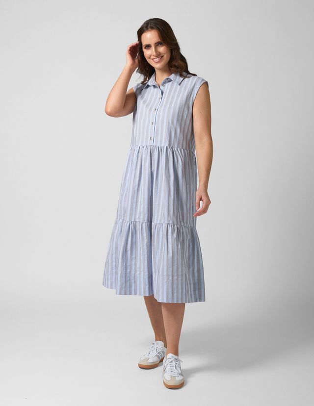 Ellie Dress - Sand Stripe
