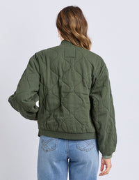 Jean Bomber Jacket/ Four Leaf Clover