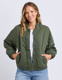 Jean Bomber Jacket/ Four Leaf Clover