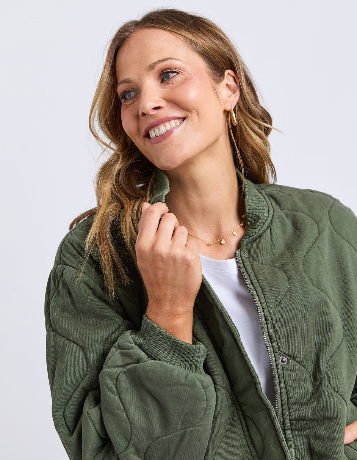 Jean Bomber Jacket/ Four Leaf Clover