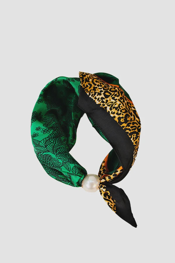 Pearl Fasten Neck Tie - Emerald Safari