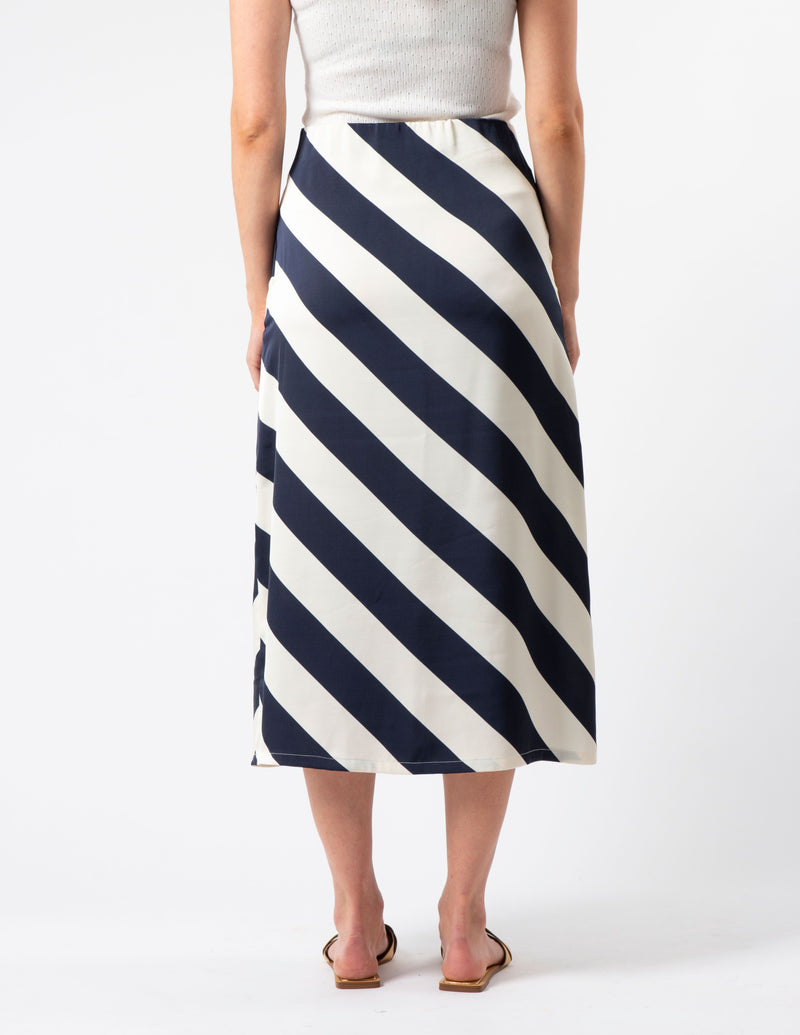 Erin Skirt - Navy & White Stripe