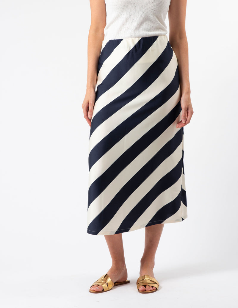 Erin Skirt - Navy & White Stripe