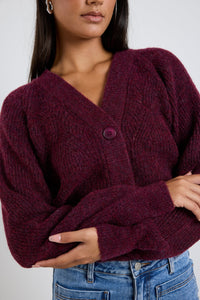 Essence Burgundy Knit Cardigan - Burgundy