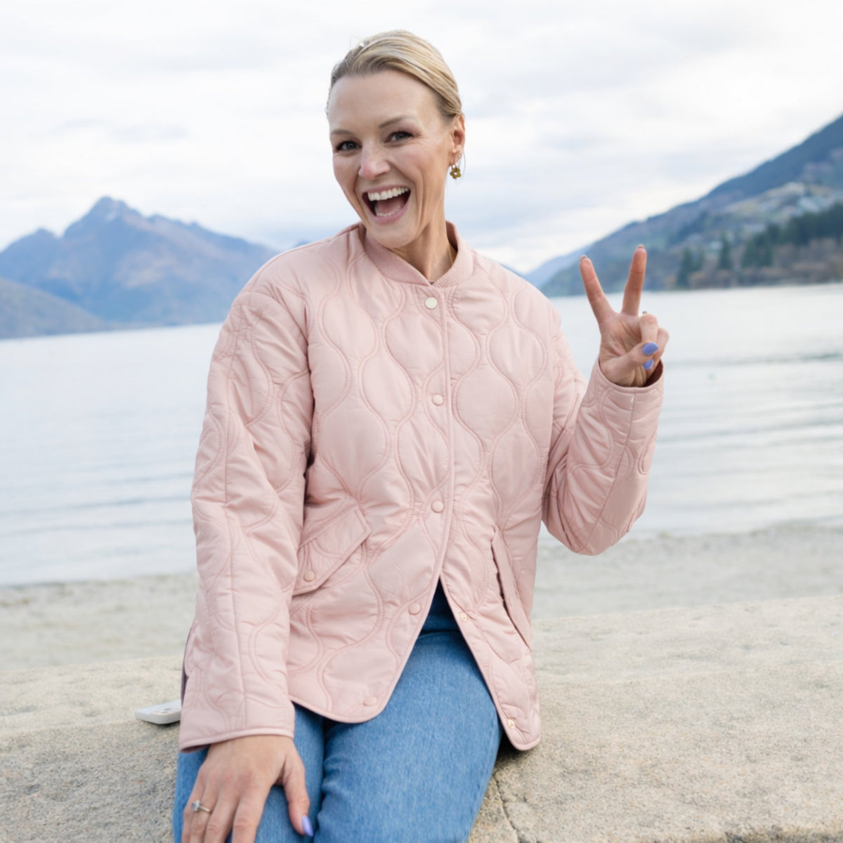 Talei Quilt Bomber / Blush - Girl Next Door Fashion