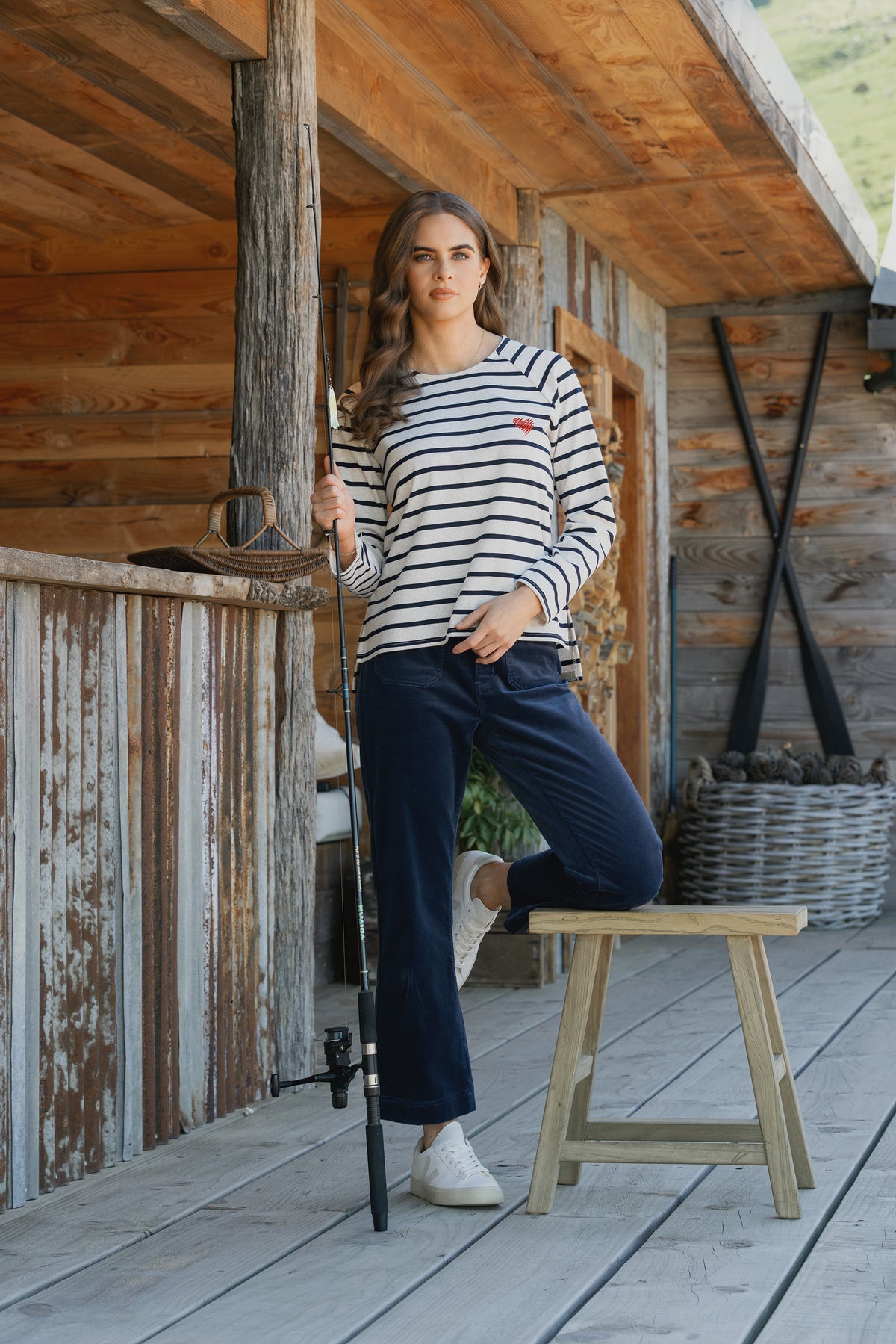 Lover Round Neck Top / Oat & Ink - Girl Next Door Fashion