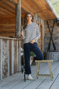 Lover Round Neck Top / Oat & Ink - Girl Next Door Fashion