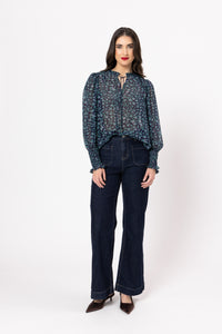 Byron Blouse / Navy Instinct
