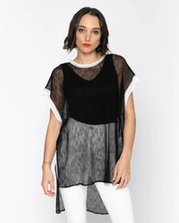Lorenza Tunic / Black + White Trim