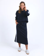 Sloane Fleece Skirt - Navy/Grey Marle Trim