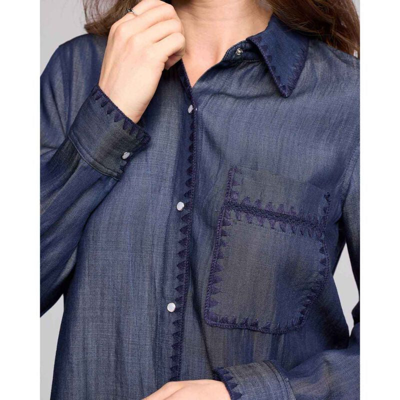 Banner Shirt / Deep Blue - Girl Next Door Fashion