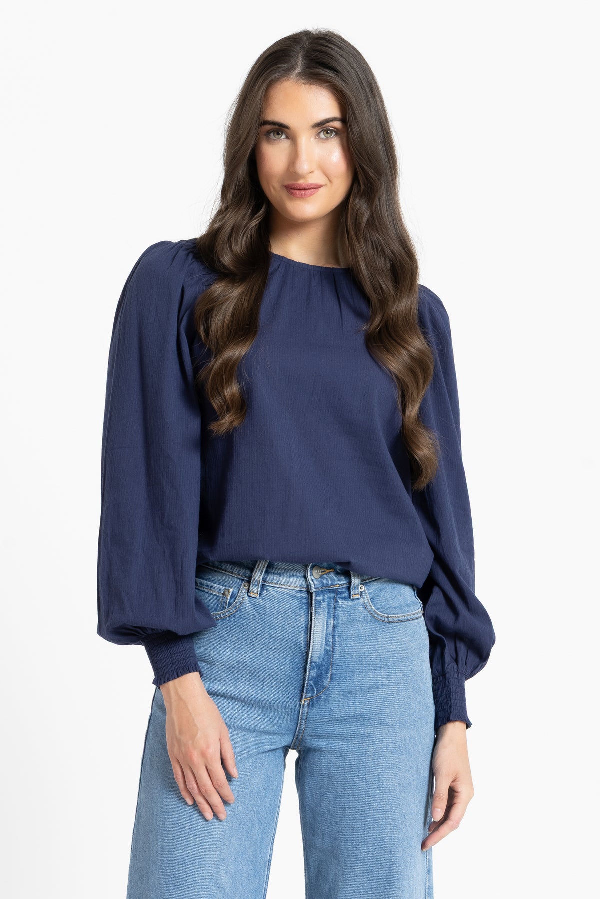 Honeycombe Blouse - Ink Stripe