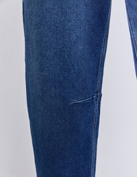 Bessie Barrel Jean / Dark Blue Wash