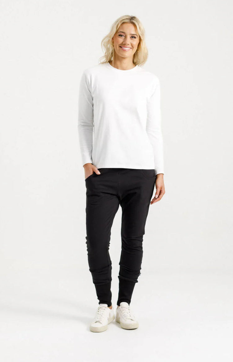 Winter Weight Apartment Pants / Black with Black X Outline