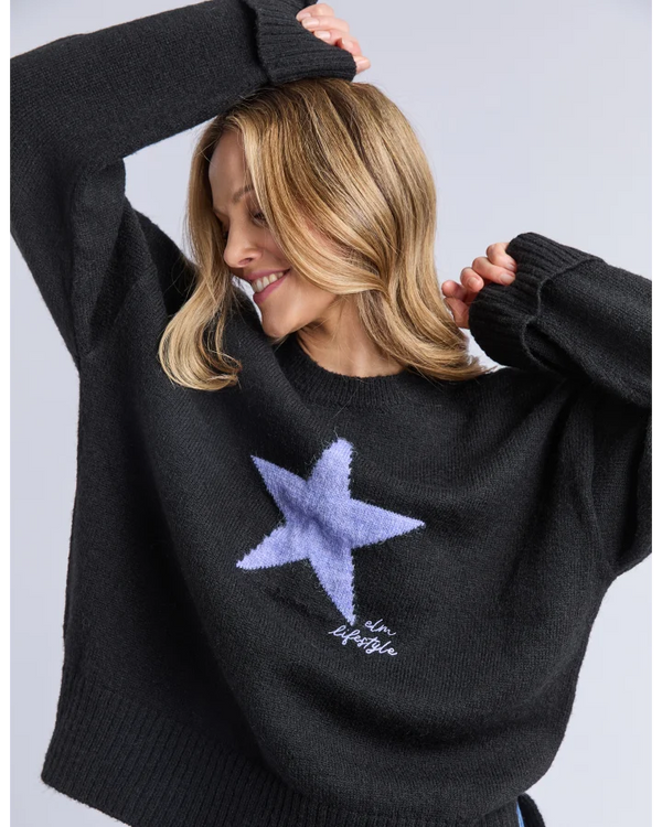 Star Intarsia Knit / Black