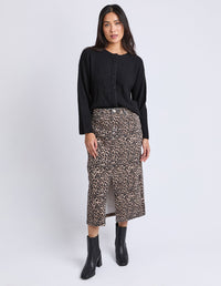 Leopard Denim Skirt - Leopard