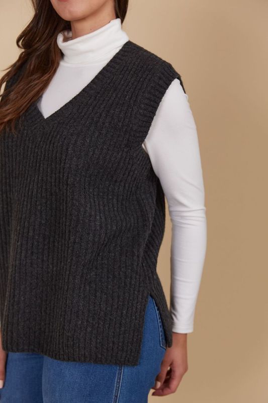 Miru Knit Vest - Ash