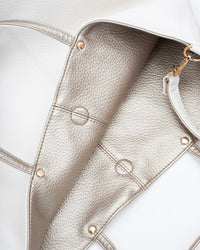 Heartley Reversible Tote - Bone/Gold