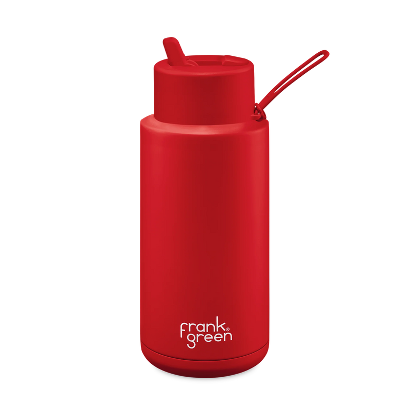 Ceramic Reusable Bottle - Atomic Red 34oz 1Lt