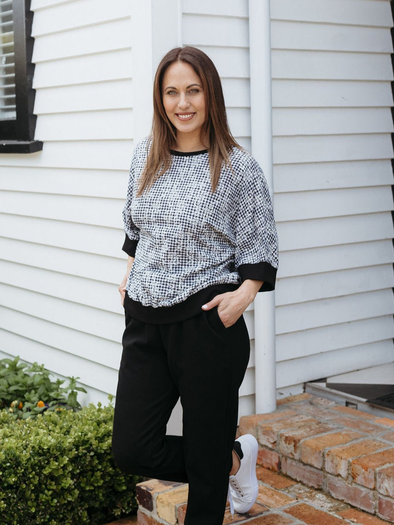 Florence Top - Floral Check