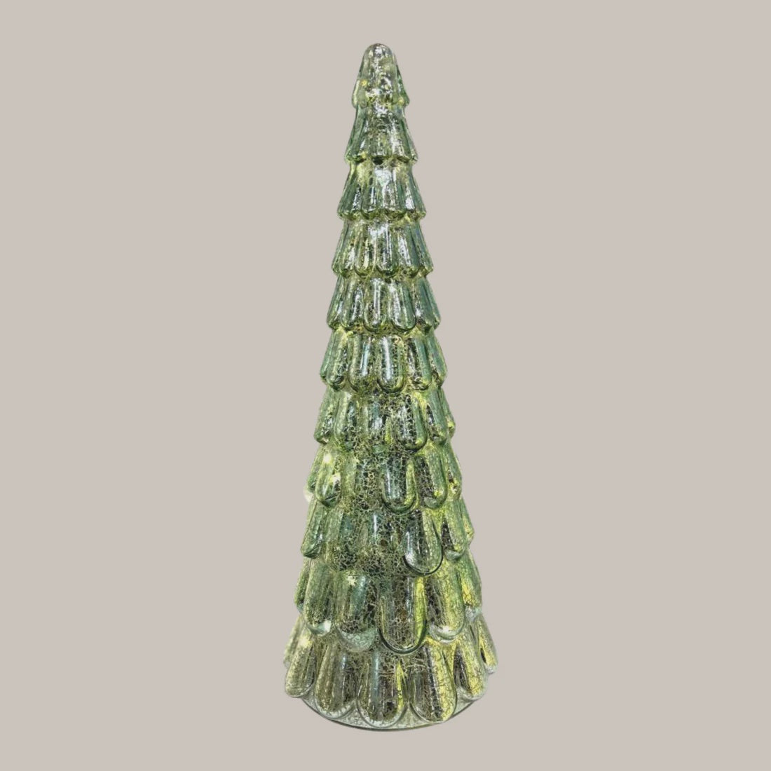 Frost Drop Glass Tree in Light Green