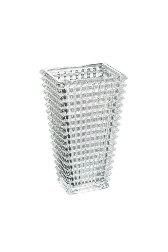 Facet Rectangle Cut Glass Vase