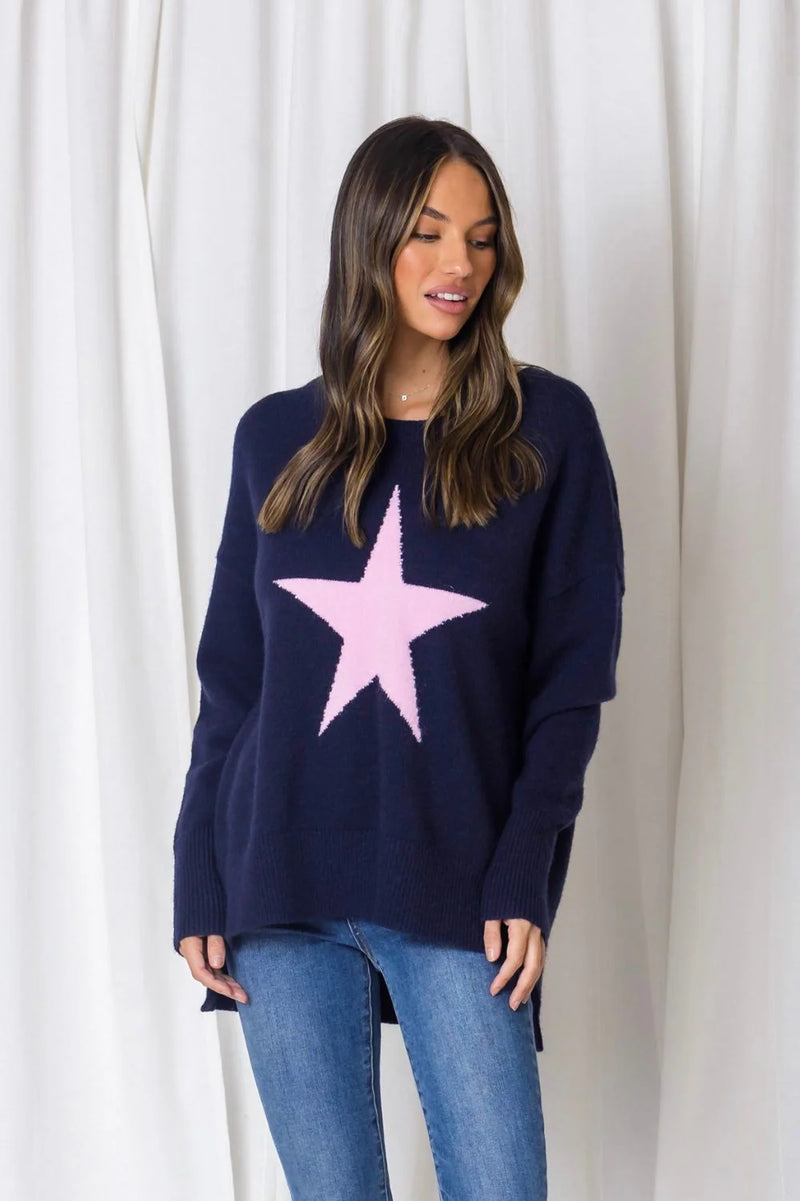 Azalia Star Knit - Navy