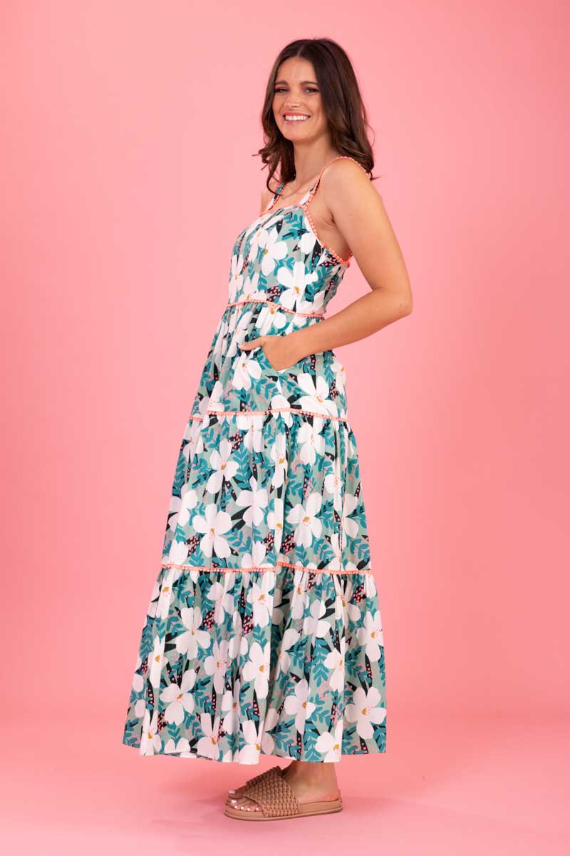 Felicity Maxi Dress - Green Floral