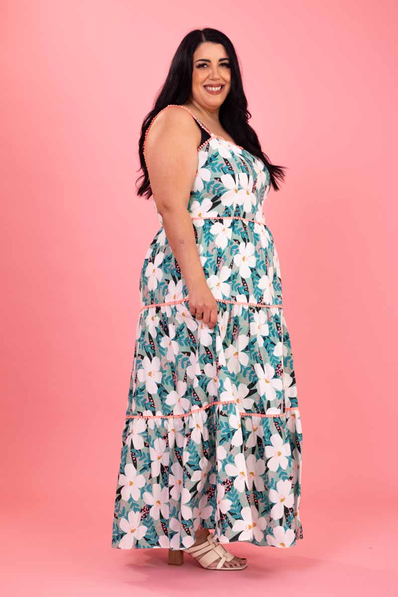 Felicity Maxi Dress - Green Floral