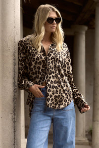 Felix Satin Oversized Shirt - Animal
