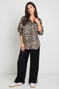 Felix Satin Oversized Shirt - Animal