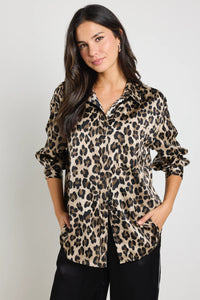 Felix Satin Oversized Shirt - Animal