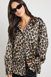 Felix Satin Oversized Shirt - Animal