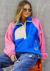 Vintage Polar Fleece - Hot Pink/Royal