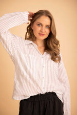 Fiona Pinstripe Shirt - White Pinstripe