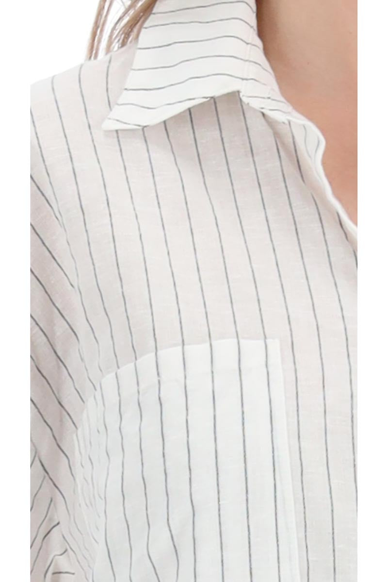 Fiona Pinstripe Shirt - White Pinstripe