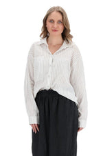 Fiona Pinstripe Shirt - White Pinstripe