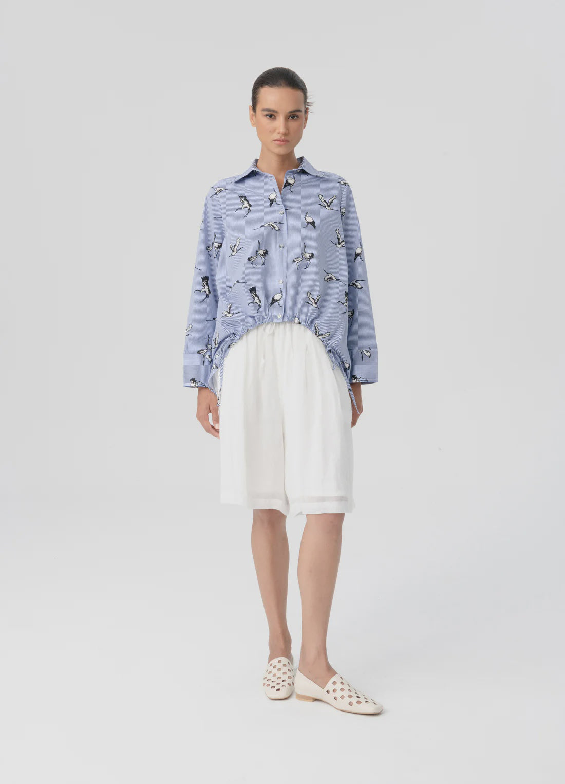 Flora Shirt - Heron Stripe