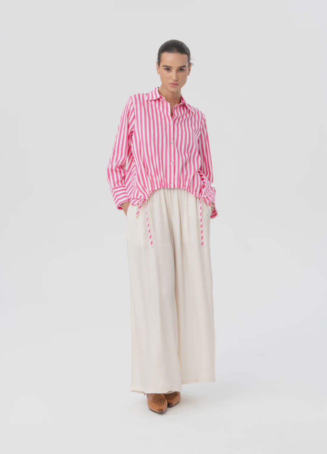 Flora Shirt - Pink Stripe