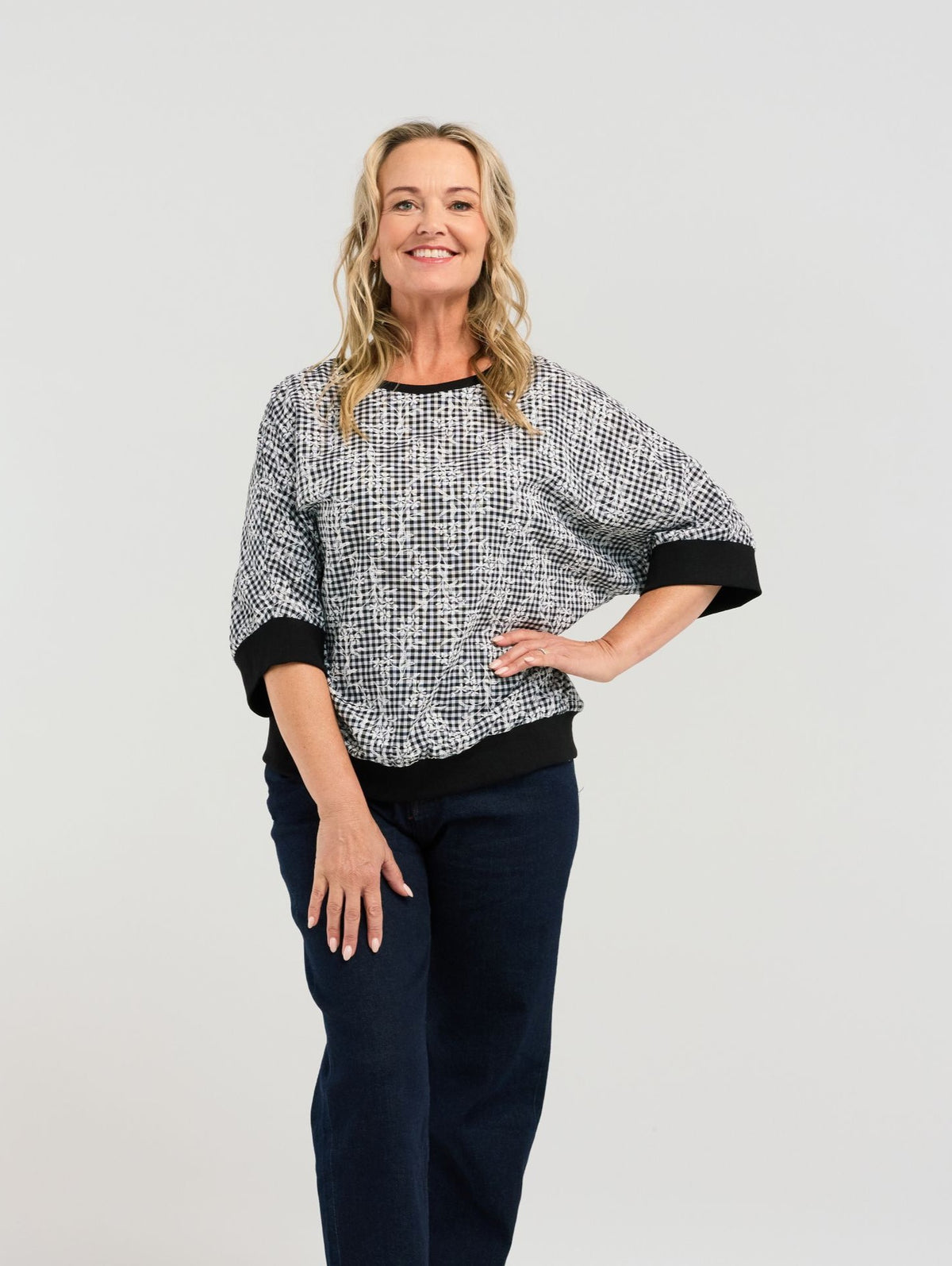 Florence Top - Floral Check