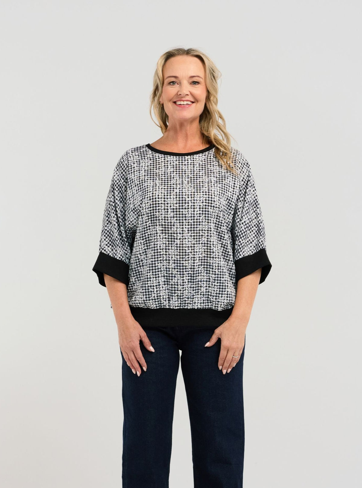 Florence Top - Floral Check