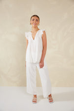 Florence Frill Tank - Bianco