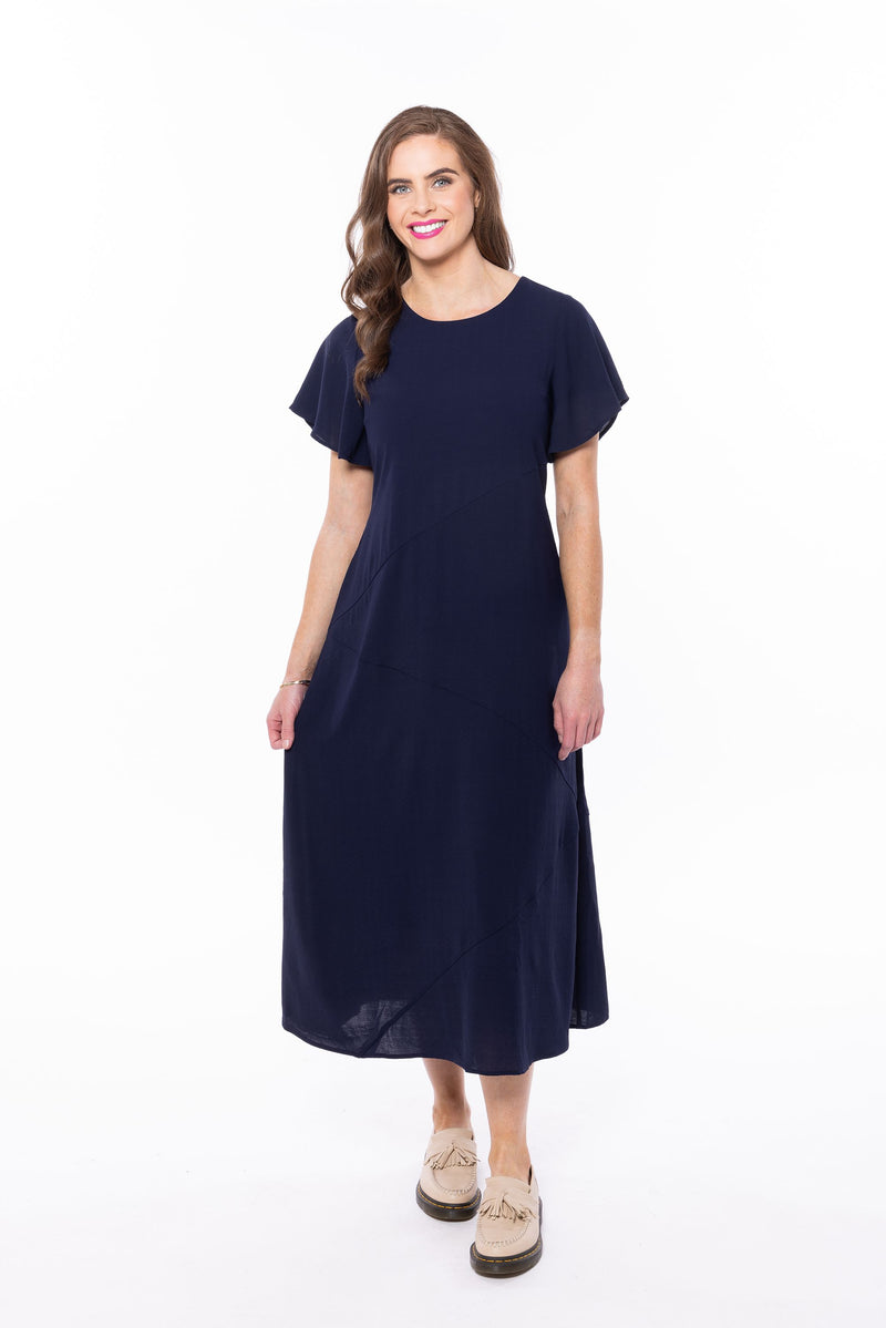 Flutter Dress - Navy – Girl Next Door Fashion